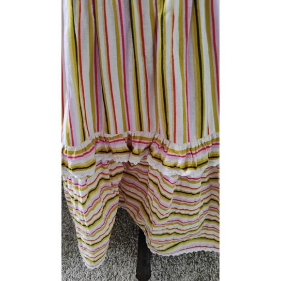Vtg Handmade Cotton Tiered Ruffled Midi Skirt Sz 6 Cottage Coquette Boho Prairie - Picture 7 of 7
